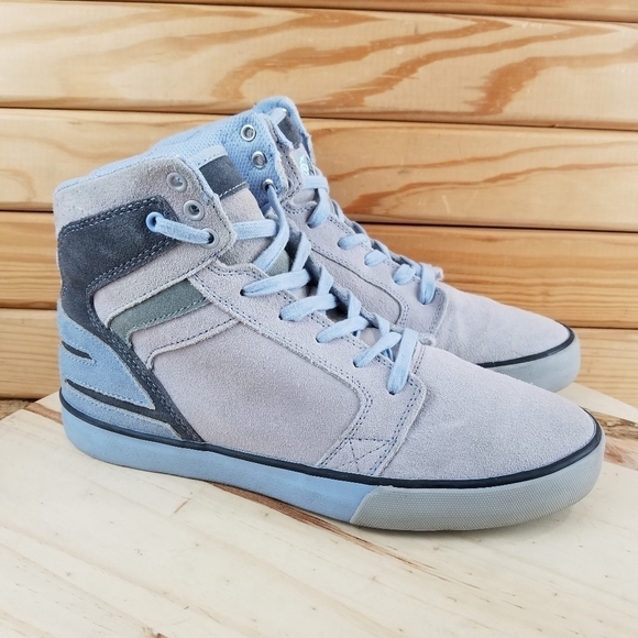 RARE TWEAK Sneakers Suede/Leather Lace-up Unisex Men's 8 / Women's 9.5 Blue Gray - Picture 1 of 11